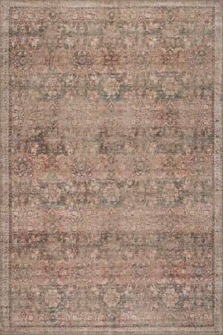 Isolated view of Multicolor Rectangle Via Floral and Paisley Rug, showcasing its design