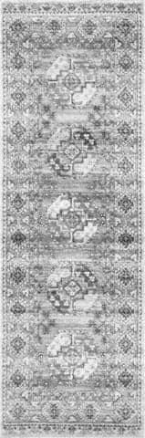 Isolated view of Grey Runner Gothic Vintage Rug, showcasing its design