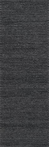 Isolated view of Charcoal Runner Softest Knit Wool Rug, showcasing its design