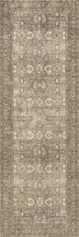 Isolated view of Green Runner Chester Antiqued Jute-Blend Rug, showcasing its design