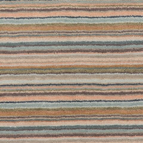 Brindle Stripe Hand Loom Knotted Wool Rug Swatch | Clay