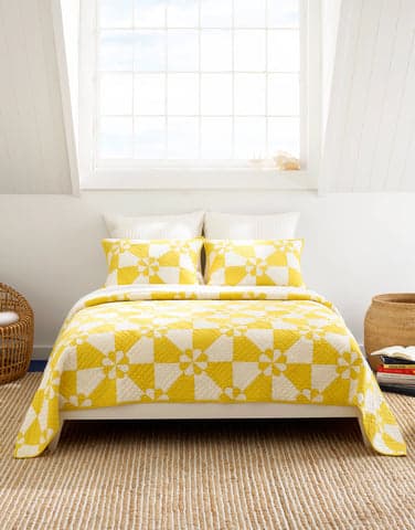 Sunny Side Quilted Sham | Yellow