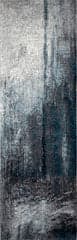 Isolated view of Grey Runner Midnight Fog Abstract Rug, showcasing its design