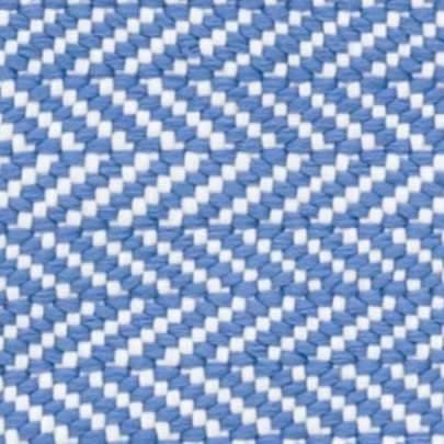 Herringbone Handwoven Indoor/Outdoor Custom Rug Swatch | French Blue/White