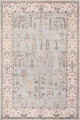 Isolated view of Light Blue Rectangle Athens Hand Knotted Wool Rug, showcasing its design