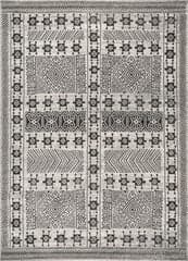 Isolated view of Beige Rectangle Zara Geometric Paneled Rug, showcasing its design
