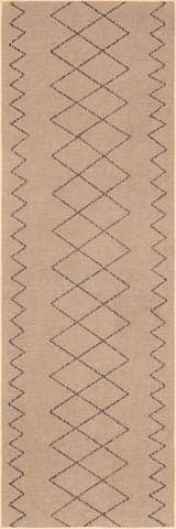 Isolated view of Natural Runner Alexandra Easy-Jute Washable Zig Zag Rug, showcasing its design