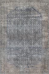 Isolated view of Blue Rectangle Zella Vintage & Distressed Washable Rug, showcasing its design