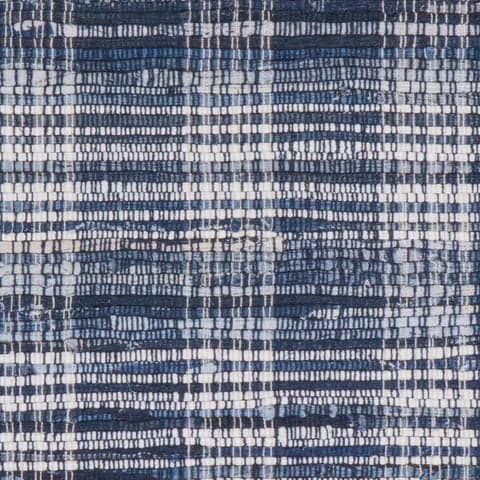 Denim Plaid Machine Washable Rug Swatch | Blue