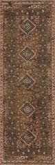 Isolated view of Brown Runner Solia Traditional Medallion Indoor/Outdoor Rug, showcasing its design
