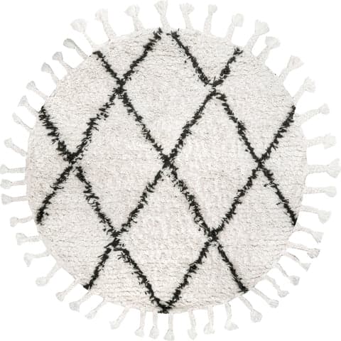 Isolated view of Natural Round Adair Shag Rug, showcasing its design