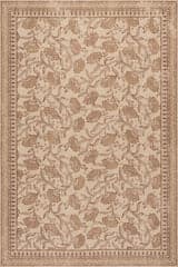 Isolated view of Sand Rectangle Dravee Transitional Floral and Paisley Rug, showcasing its design