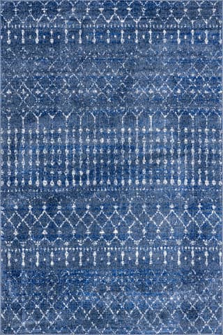 Isolated view of Dark Blue Rectangle Moroccan Trellis Rug, showcasing its design