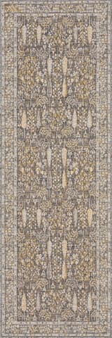 Isolated view of Grey Runner Caeslyn Traditional Floral Indoor/Outdoor Rug, showcasing its design