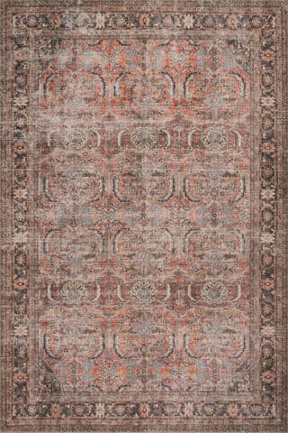 Isolated view of Multicolor  Red Bank Antiqued Jute-Blend Rug, showcasing its design