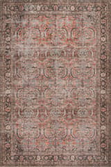 Isolated view of Multicolor  Red Bank Antiqued Jute-Blend Rug, showcasing its design