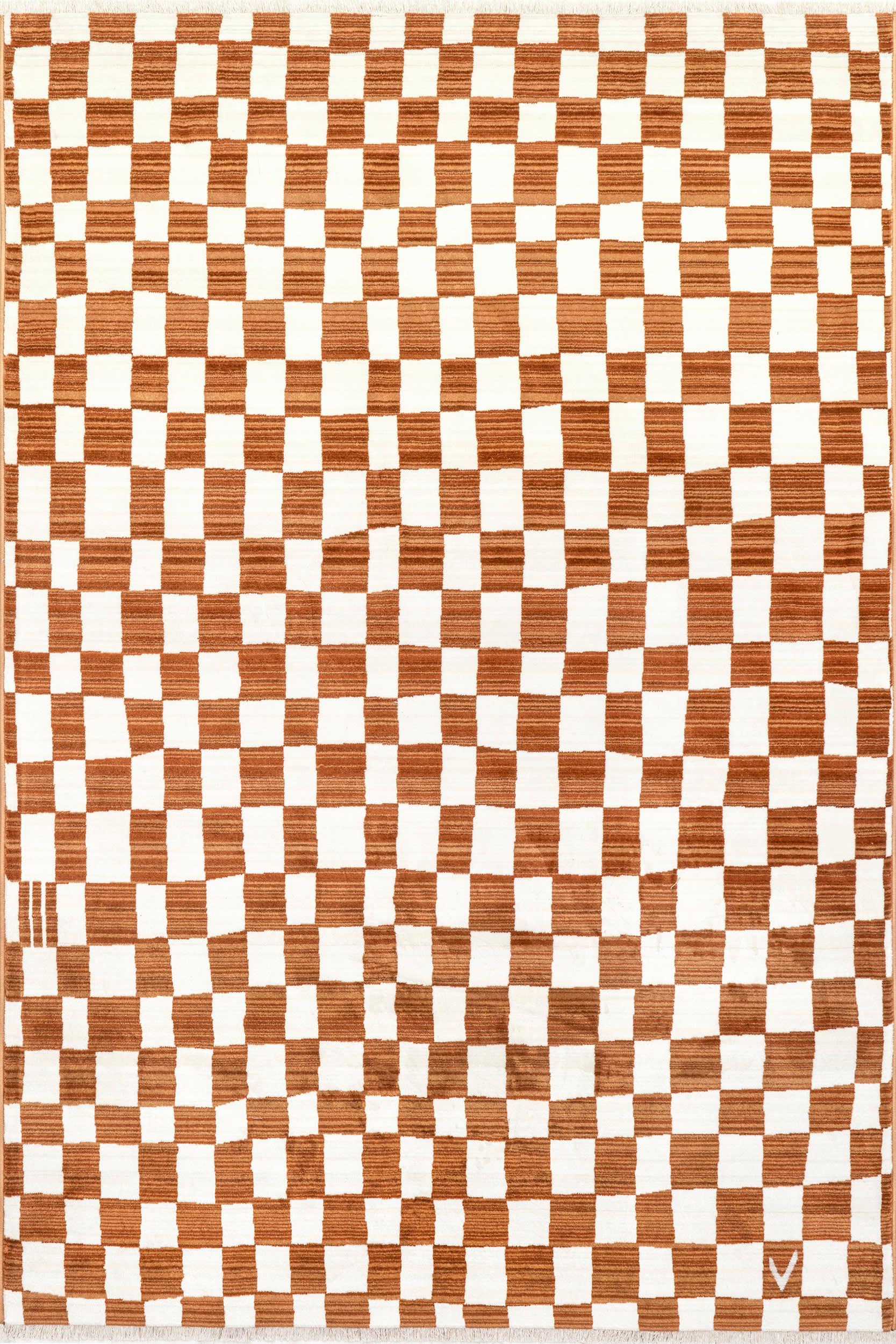 Rasali Checkered Box Rug | Orange