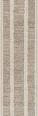 Isolated view of Brown Runner Elvine Modern Striped Wool Rug, showcasing its design