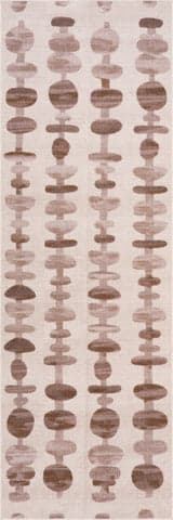 Isolated view of Brown Runner Fanice Bohemian Washable Rug, showcasing its design