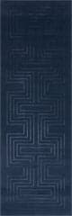 Isolated view of Blue Runner Krya Geometric Plush Textured Washable Rug, showcasing its design