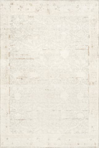 Isolated view of Beige Rectangle Karla Vintage Medallion Washable Rug, showcasing its design