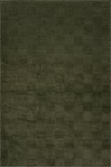 Isolated view of Green Runner Minra Ribbed Checkered Plush Textured Washable Rug, showcasing its design