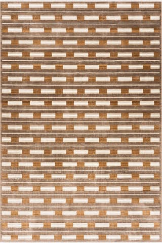 Isolated view of Brown Rectangle Calixa Modern Geometric Rug, showcasing its design