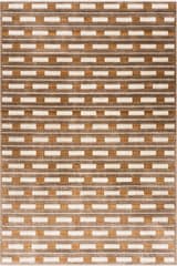 Isolated view of Brown Rectangle Calixa Modern Geometric Rug, showcasing its design