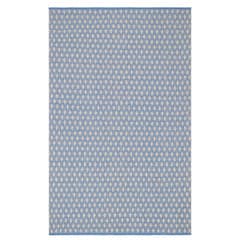 Dainty Diamond Handwoven Cotton Rug | Denim/Ivory