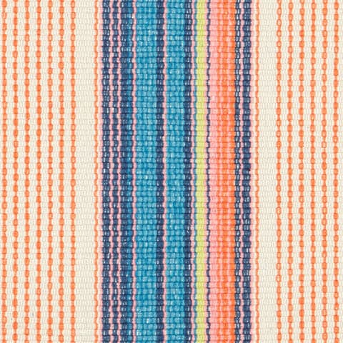 Sloane Stripe Handwoven Cotton Rug Swatch | Sunset