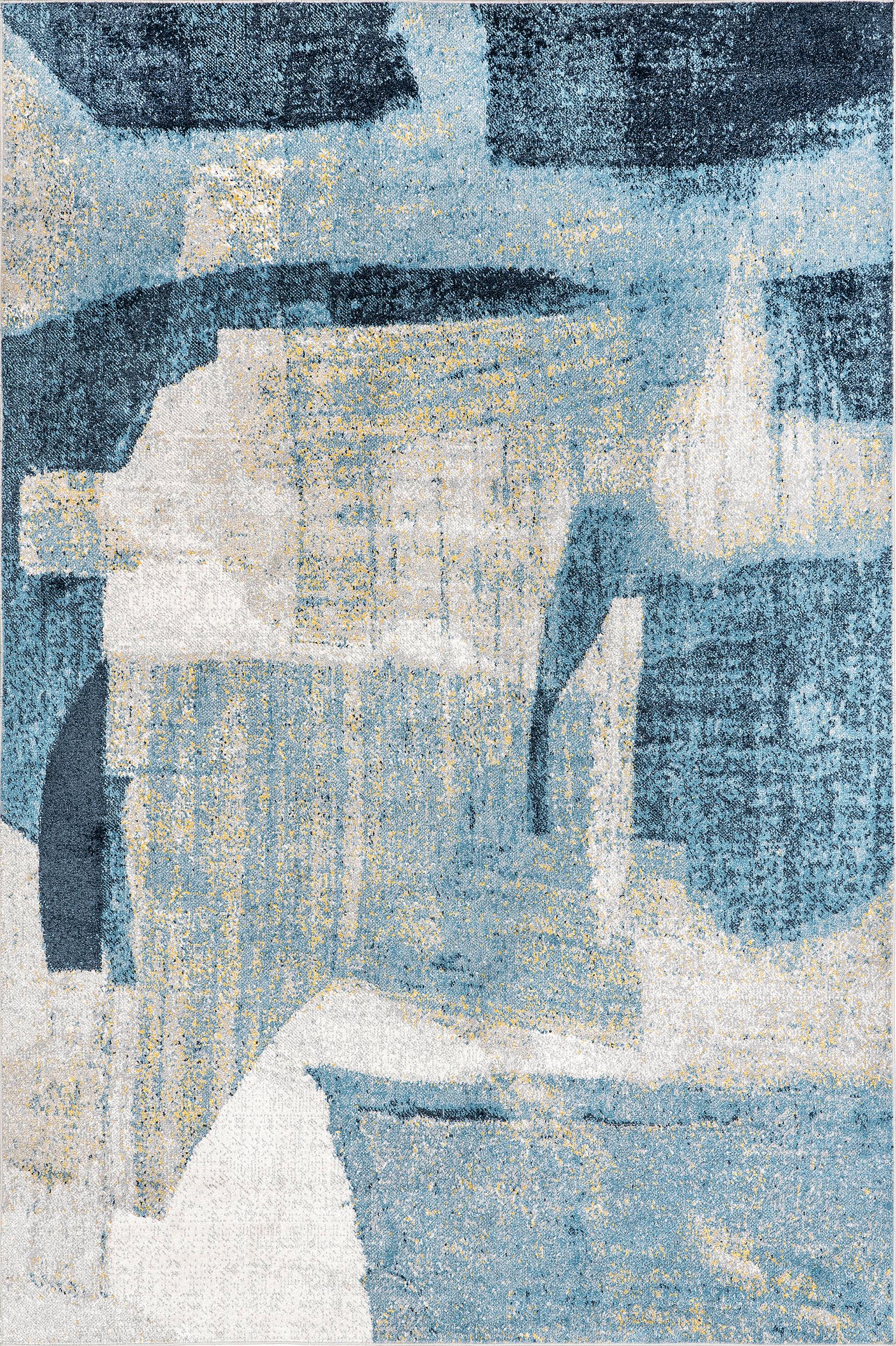 Cecila Washable Abstract Rug | Blue 8 x 10