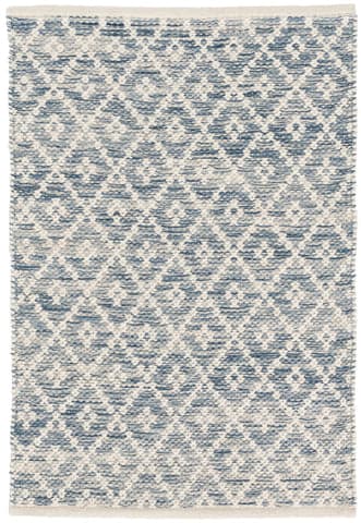 Melange Diamond Handwoven Cotton Rug | Blue