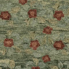 Genevive Modern Floral Wool Rug Swatch | Green