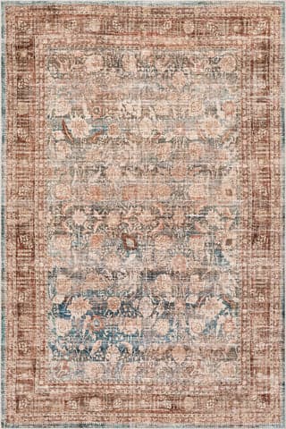 Isolated view of Rust Rectangle Basali Bordered Traditional Rug, showcasing its design