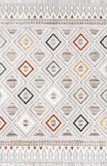 Isolated view of Light Grey Rectangle Cathleen Iridescent Bordered Rug, showcasing its design