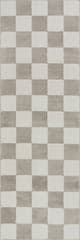 Isolated view of Cream/Grey Runner Maplewood Plush Textured Washable Rug, showcasing its design