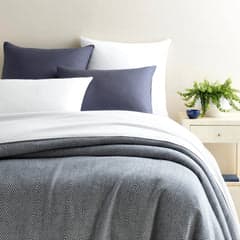 Herringbone Blanket | Navy/Ivory