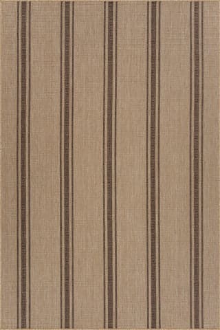 Isolated view of Brown Rectangle Fresa Coastal Striped Indoor/Outdoor Rug, showcasing its design