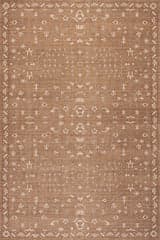 Isolated view of Light Brown Rectangle Gretel Wool and Cotton Rug, showcasing its design