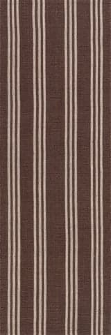 Isolated view of Dark Brown Runner Hawthorn Striped Wool Rug, showcasing its design