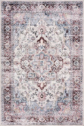 Isolated view of Multicolor Rectangle Vanisa Traditional Washable Rug, showcasing its design