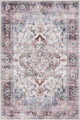 Isolated view of Multicolor Rectangle Vanisa Traditional Washable Rug, showcasing its design