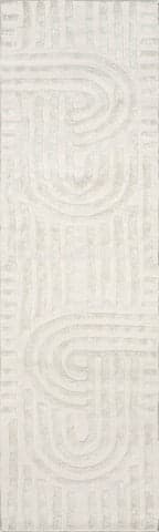 Isolated view of Ivory Runner Downtown Textured Rug, showcasing its design