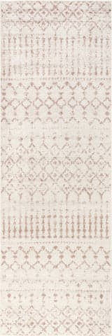 Isolated view of Neutral Runner Moroccan Trellis Rug, showcasing its design