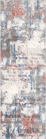 Isolated view of Light Grey Runner Vintage Abstract Rug, showcasing its design