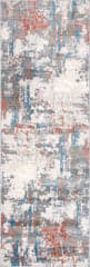 Isolated view of Light Grey Runner Vintage Abstract Rug, showcasing its design