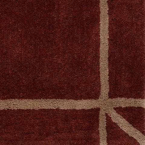 Isolated view of Maroon Swatch Sivra Bordered Rug, showcasing its design