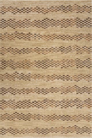 Isolated view of Tan Rectangle Brumacheck Mid-Century Modern Striped Rug, showcasing its design