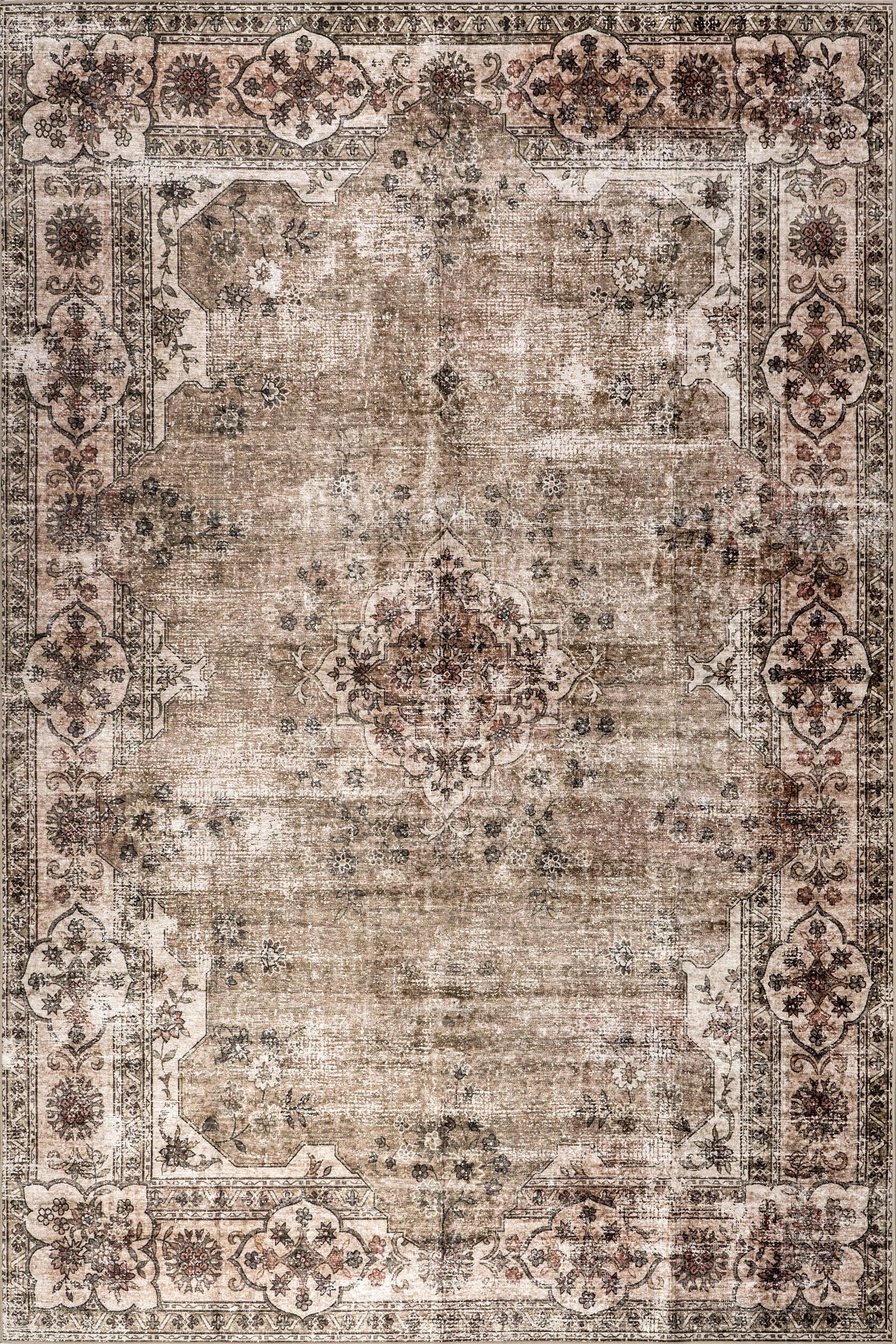 Audrina Persian Spill Proof Washable Rug | Beige 8x10
