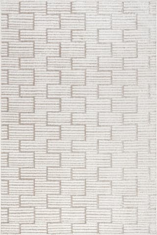 Isolated view of Beige Rectangle Marem Geometric Rug, showcasing its design